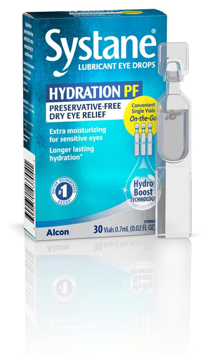 Alcon Hydration Preservative-Free Lubricant Eye Drops – 0.7 mL, 30 Count