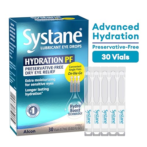 Alcon Hydration Preservative-Free Lubricant Eye Drops – 0.7 mL, 30 Count