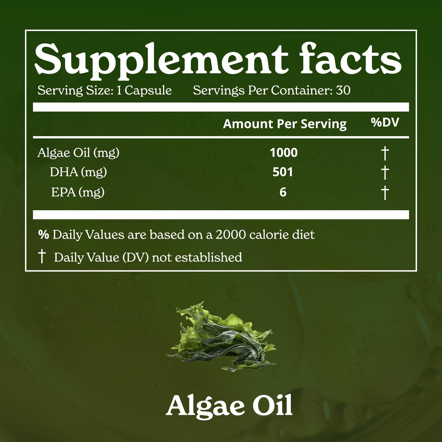Better Alt Vegan Omega-3 Softgel Capsules | Algae Oil (1000 mg) | 501 mg DHA | 6 mg EPA | Helps Promote Brain Health | 1-Month Dietary Supplement