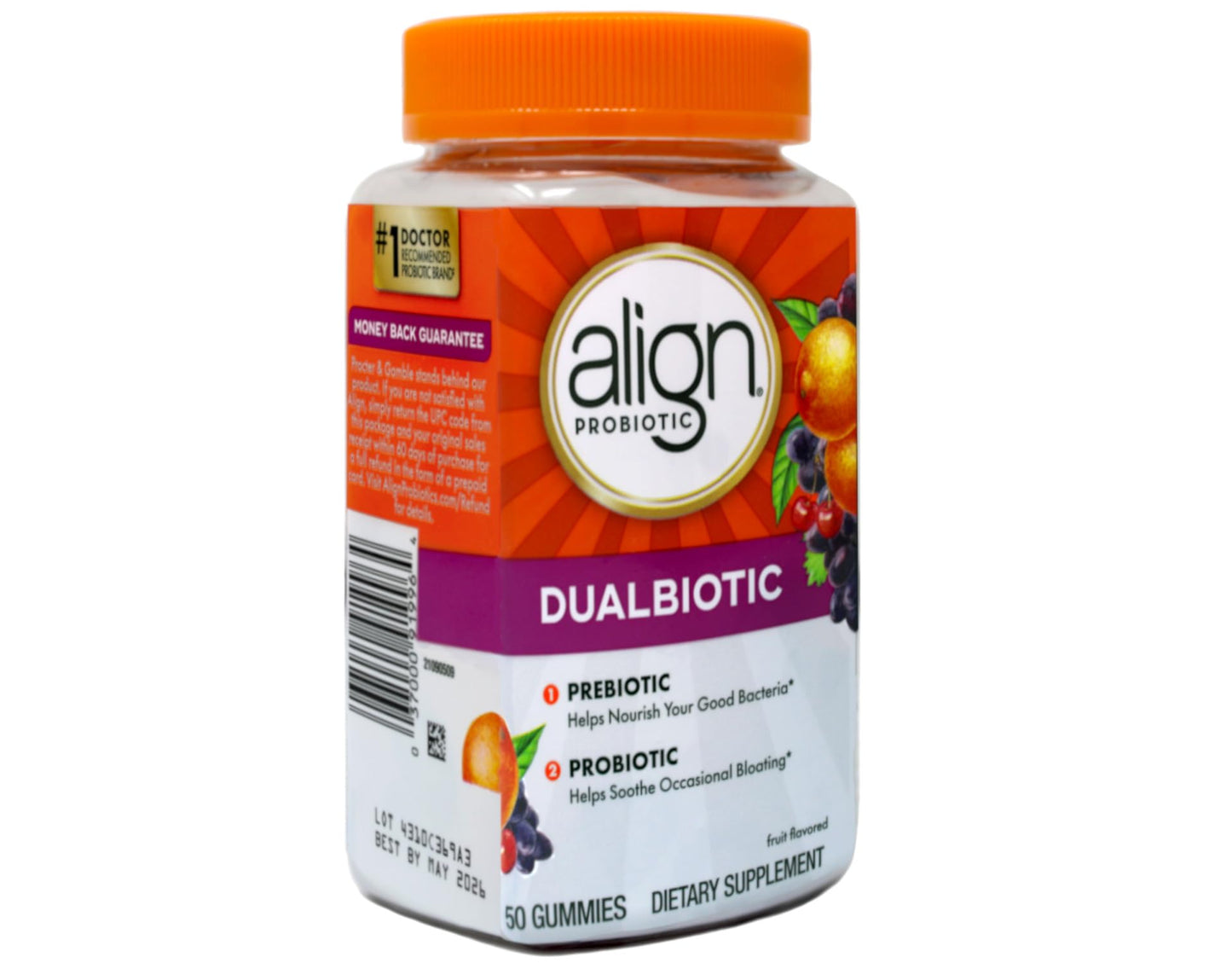 Align Digestive Health Prebiotic + Probiotic Gummies Fruit Flavored - 50 ct