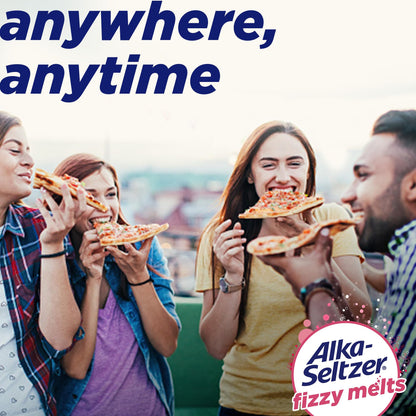 Alka-Seltzer Fizzy Melts – No-Water On-The-Go Antacid Tablets, Berry Flavor, 16ct