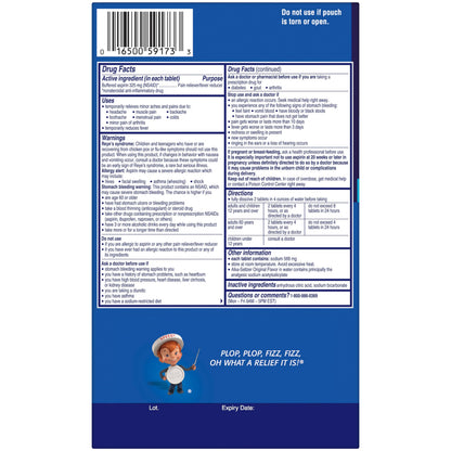 Alka-Seltzer Original Flavor Effervescent Tablets – Fast Multi-Symptom Relief, 116 Count