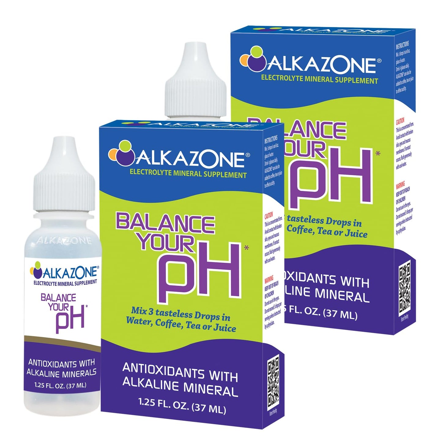 ALKAZONE Balance Your pH – Antioxidant Alkaline Mineral Booster (2 Packs)