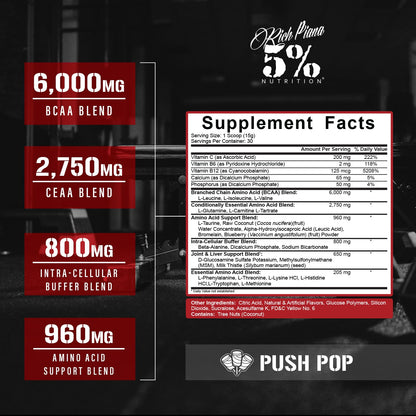 5% Nutrition Rich Piana AllDayYouMay BCAA Powder – Intra & Post-Workout Aminos