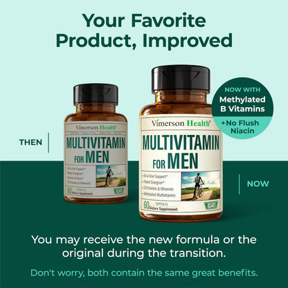 Multivitamin for Men – Methylated Mens Multivitamins & Multiminerals Capsules | High Potency, Bioavailable Vitamins