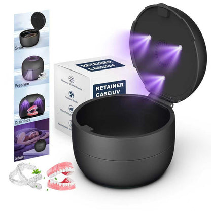 All-in-One Denture & Retainer Case – Soaking, Sanitizing & Freshening