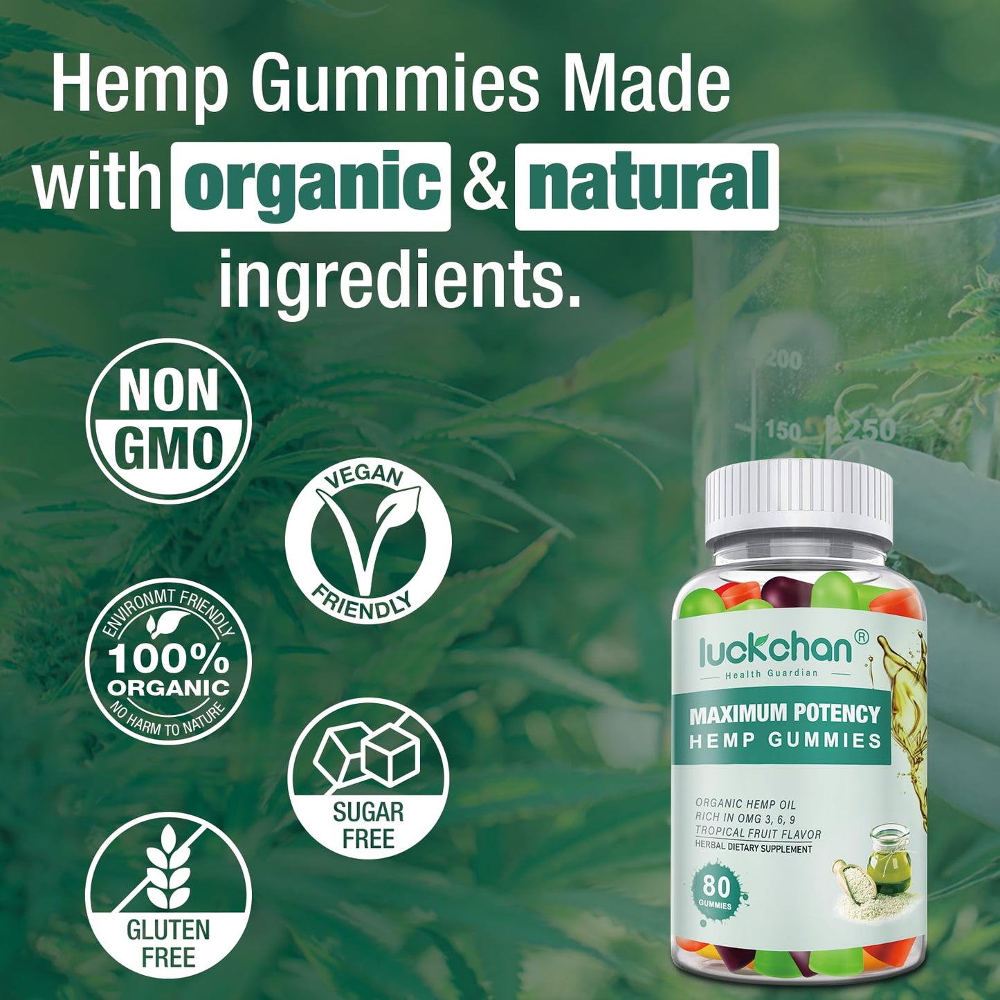 3 Packs Hemp Gummies Advanced Extra Strength for Sleep, Pain & Anxiety – High Potency Hemp Oil Infused Gummies