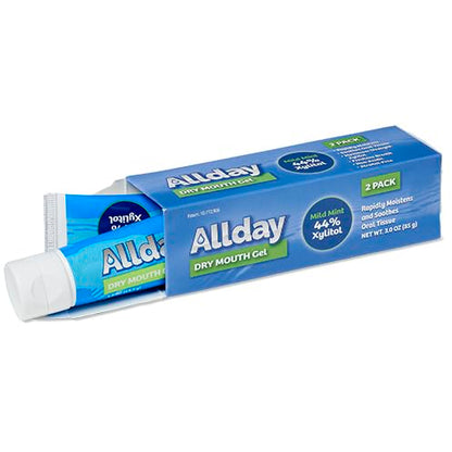 Allday Dry Mouth Gel – Max Strength Xylitol, Non-Acidic, 2 Tubes