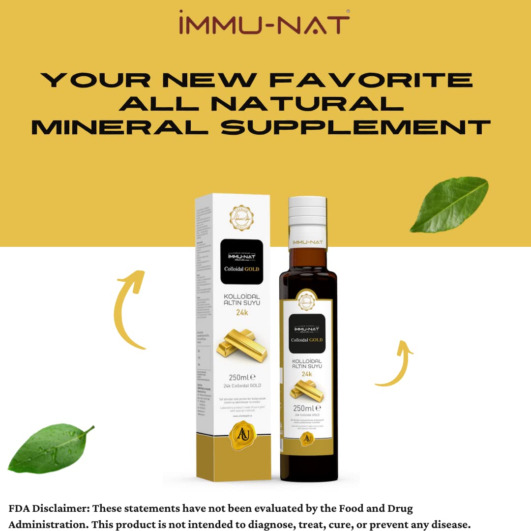 Immu-nat Colloidal Gold Water 24K 20ppm (8.5oz) – Focus, Calm & Sleep Support