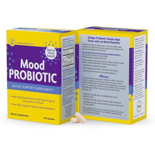 InnovixLabs Mood Probiotic – Clinically Studied Digestive & Mood Support, 60 Capsules