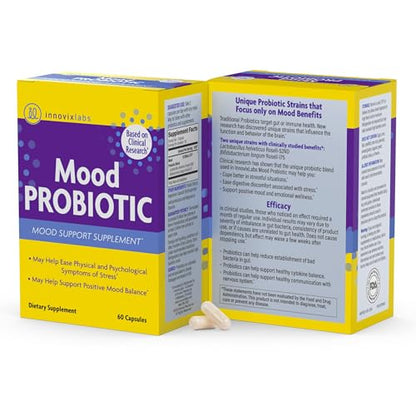 InnovixLabs Mood Probiotic – Clinically Studied Digestive & Mood Support, 60 Capsules