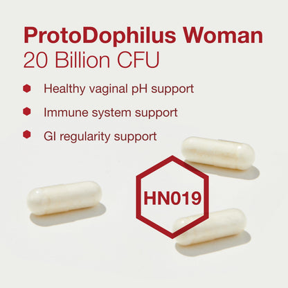 Proto Dophilus Woman - 20 Billion Probiotics for Gut & Vaginal Health | Vegan & Kosher | 50 Veg Capsules