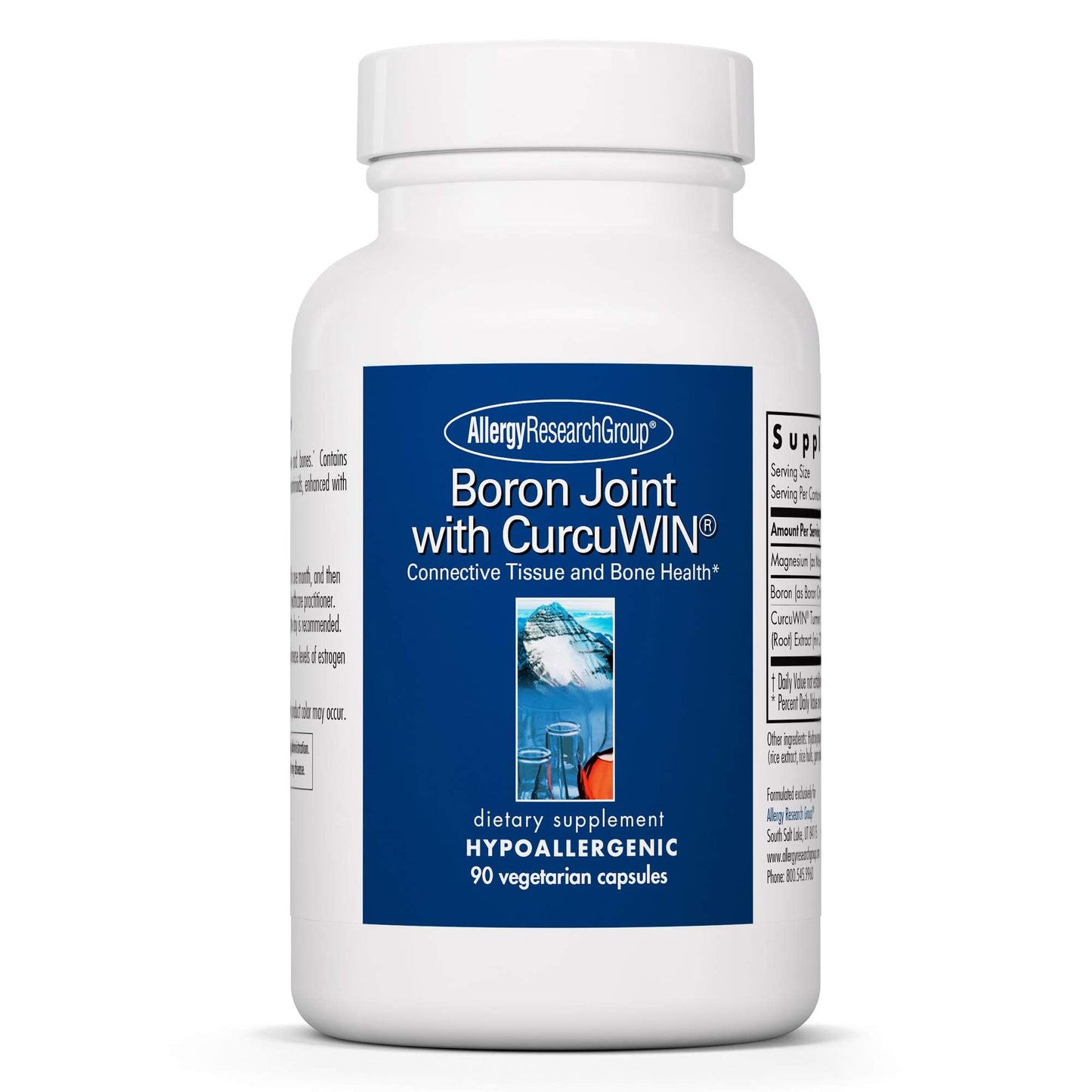 Allergy Research Group Boron Joint with CurcuWIN – 6mg Boron Complex for Bone & Joint Support (90 Vegetarian Capsules)
