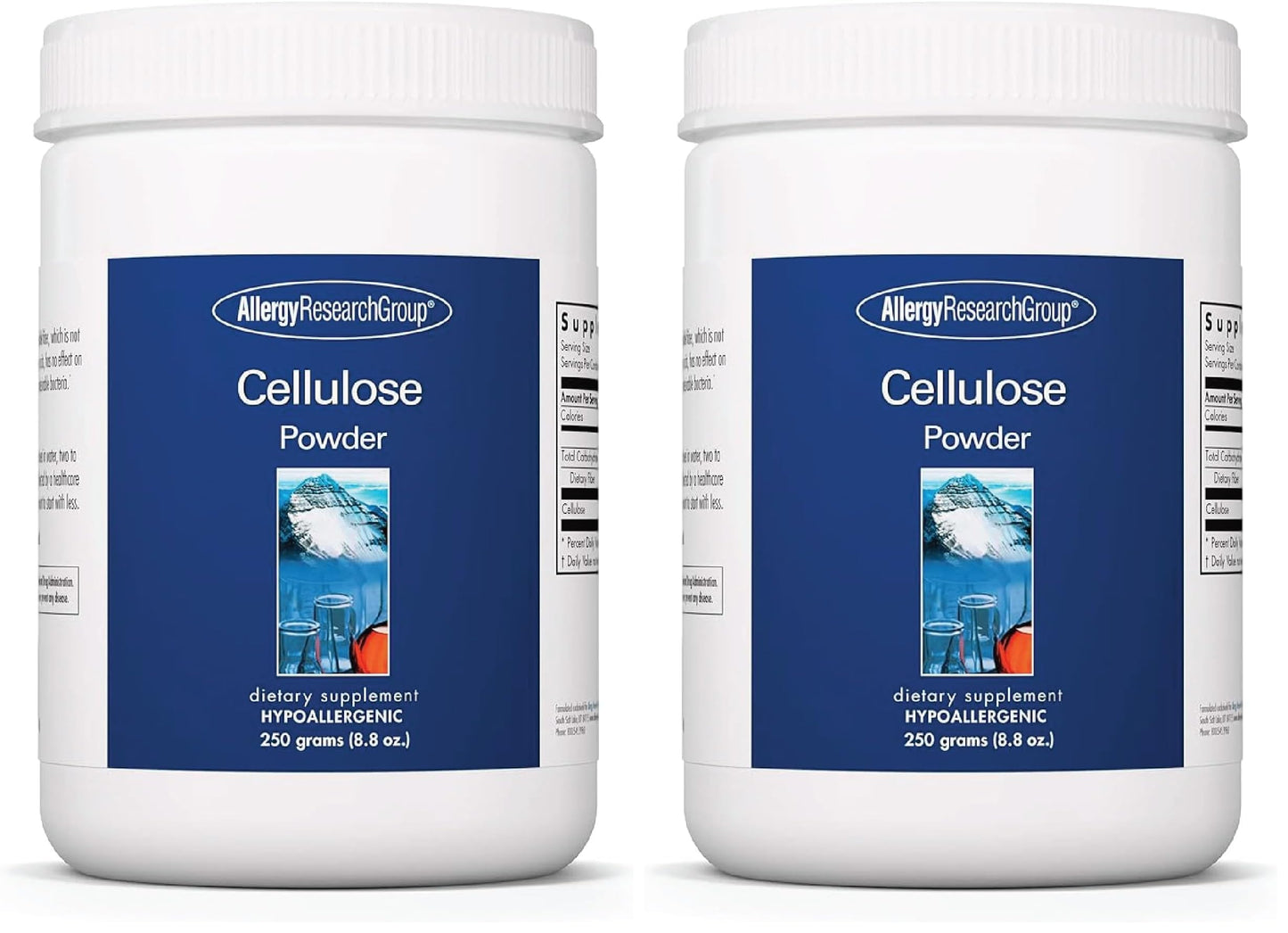 Allergy Research Group Cellulose Powder - Microcrystalline Cellulose, 2000mg Insoluble Fiber - 8.8 oz (Pack of 2)