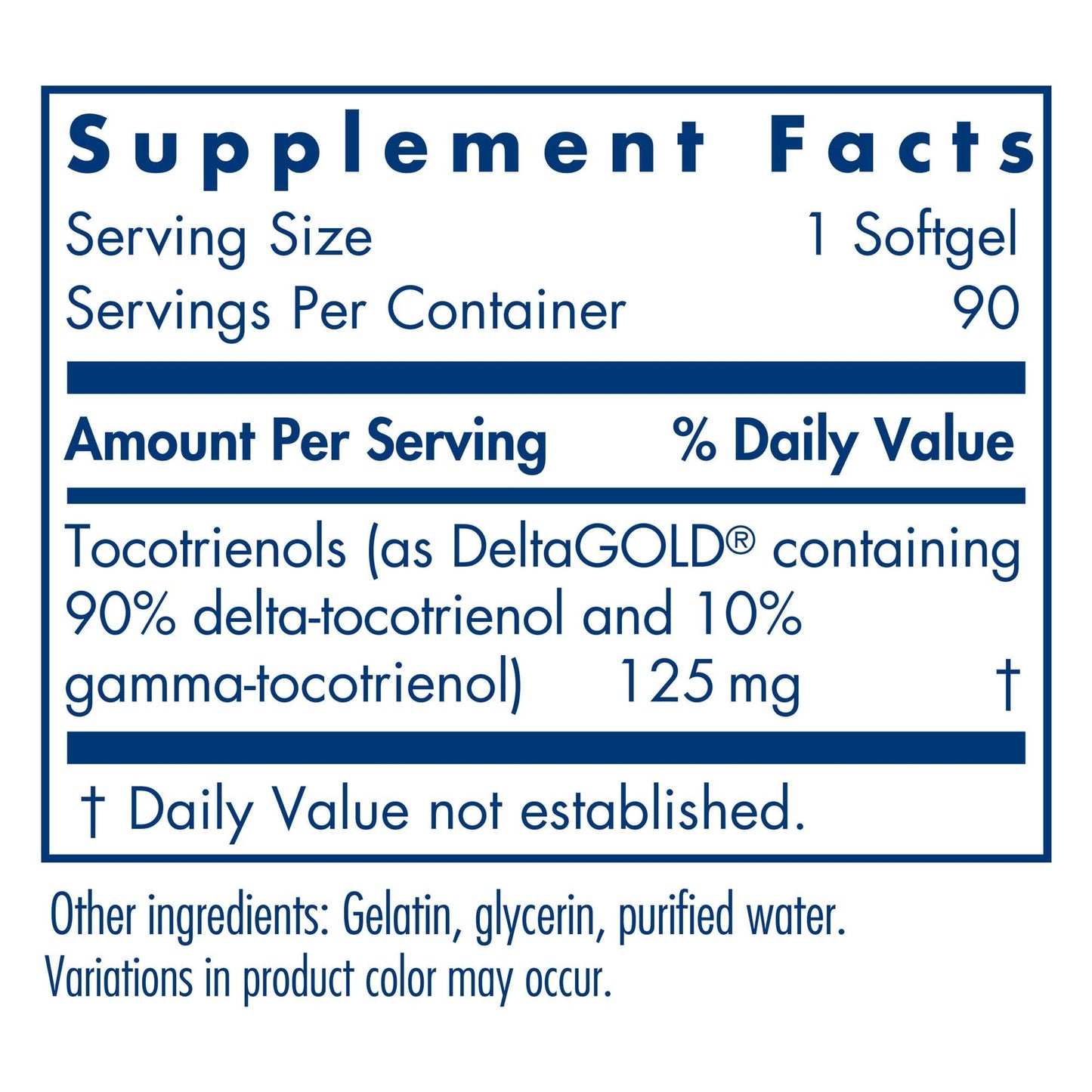 Allergy Research Group Delta-Fraction Tocotrienols – Vitamin E Softgels, 125 mg, 90 Count | Cardiovascular Health