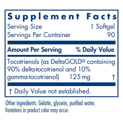 Allergy Research Group Delta-Fraction Tocotrienols – Vitamin E Softgels, 125 mg, 90 Count | Cardiovascular Health