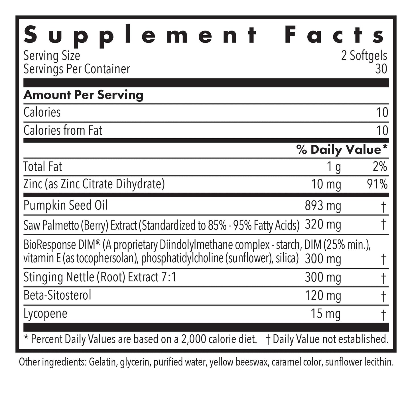 Allergy Research Group DIM Palmetto Prostate Support Softgels 60 Count
