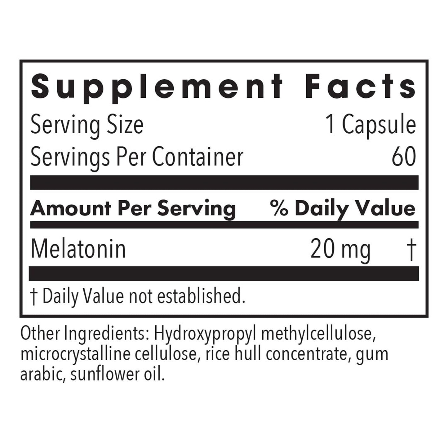 Allergy Research Group Melatonin 20mg - Extra Strength Sleep Aid (60 Count)