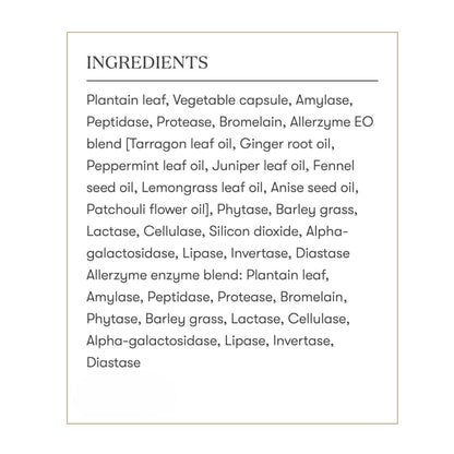 Young Living Allerzyme - 90 Ct Vegetarian Digestive Enzyme Capsules with Tarragon & Ginger