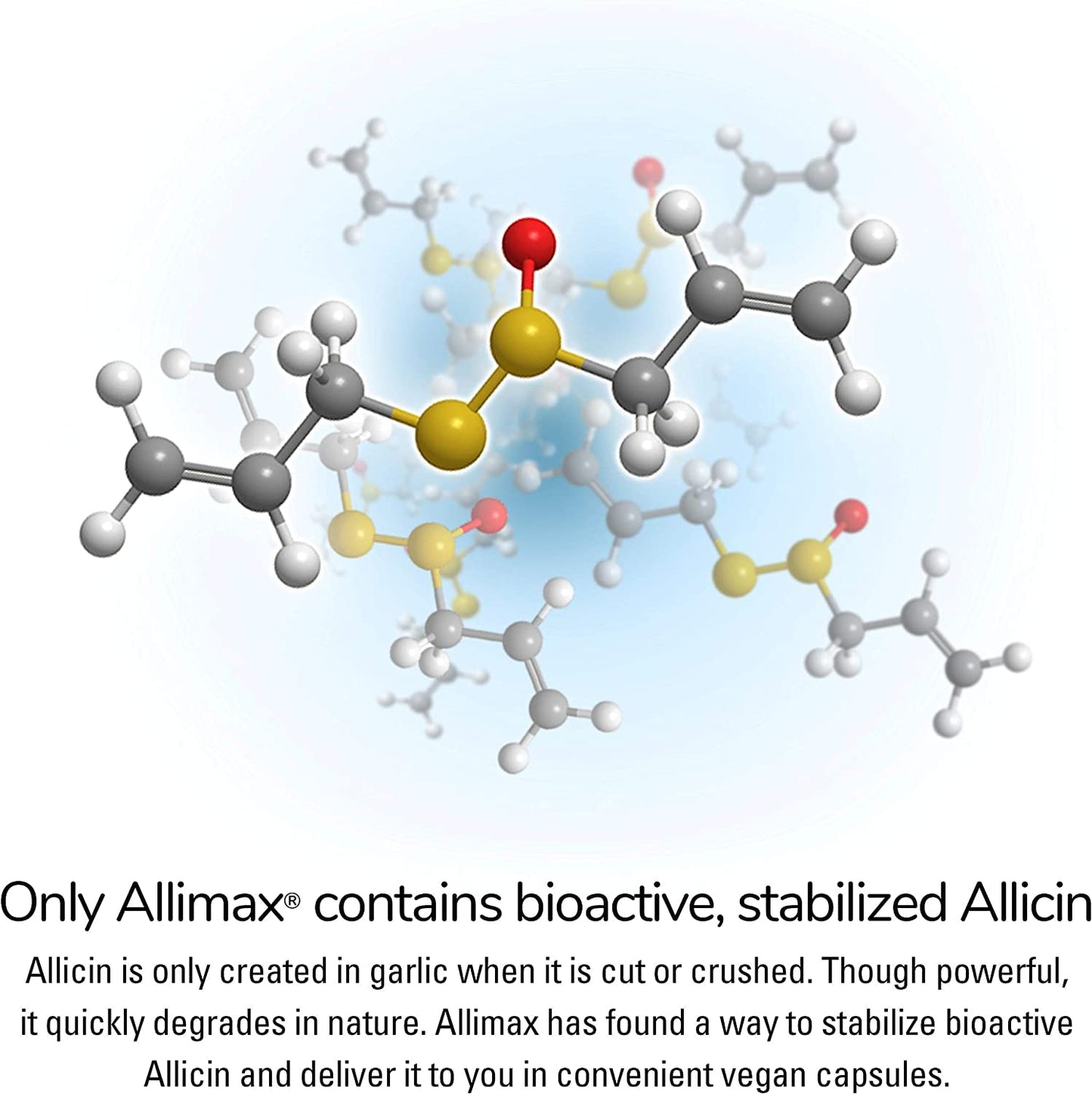 ALLIMAX 180mg 90 Capsules | Stabilized Allicin Garlic for Immune Support