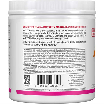 ALLMAX A:CUTS Amino-Charged Energy Drink Pink Lemonade | 210 g | 30 Servings | Sugar & Gluten Free