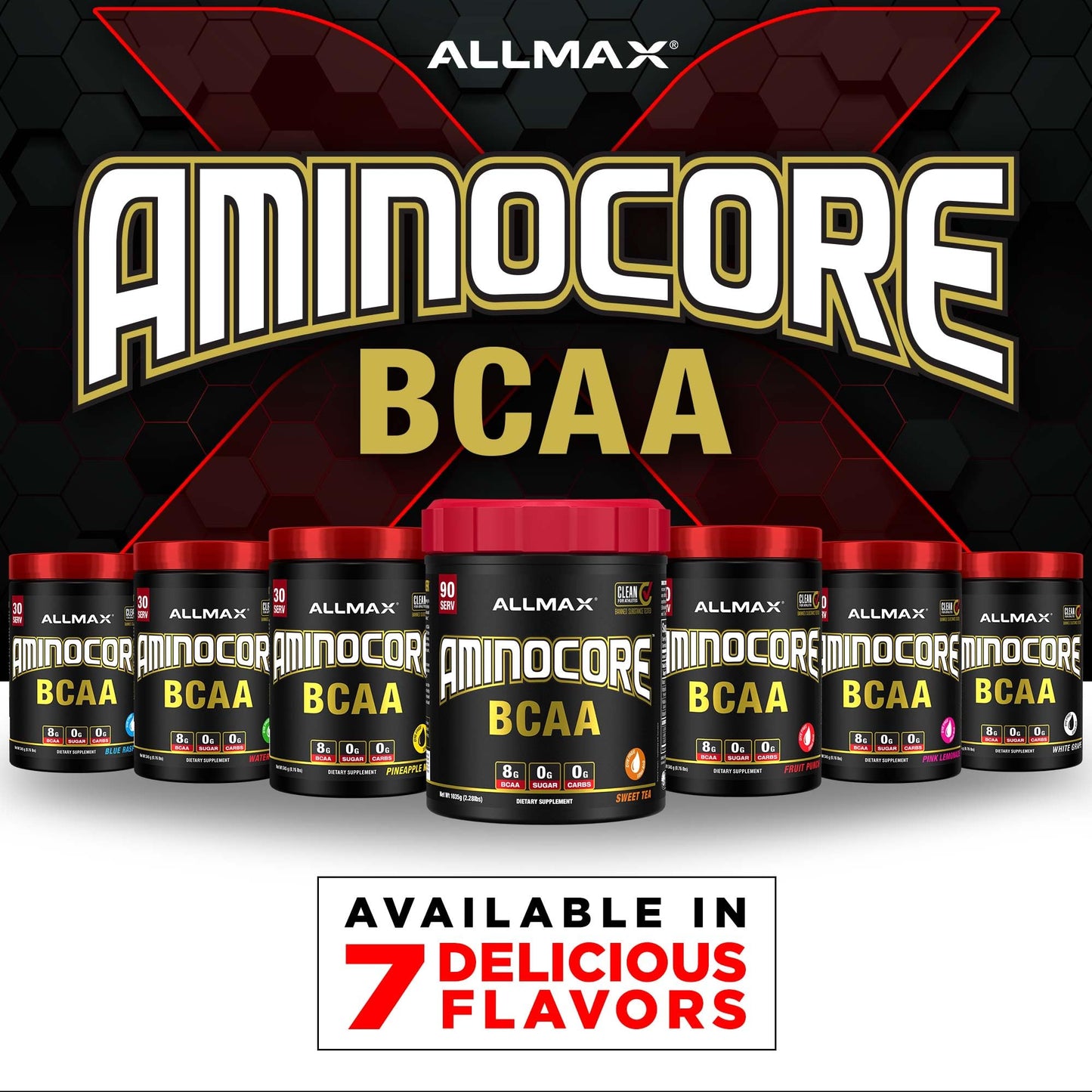 ALLMAX AMINOCORE BCAA Pineapple Mango – 945 g, 90 Servings, Sugar Free | No Fillers