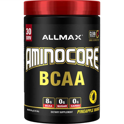 ALLMAX Nutrition AMINOCORE BCAA Powder – 8,180 mg BCAAs per Serving, Pineapple Mango, 315 g | Intra & Post-Workout Recovery