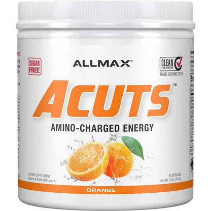 AllMax AMINOCUTS (ACUTS) – Orange Amino-Charged Energy Drink, 30 Servings
