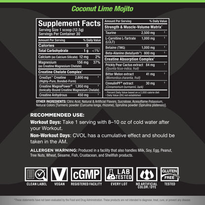 ALLMAX C:VOL Coconut Lime Mojito - Sugar Free Post-Workout Formula (30 Servings)
