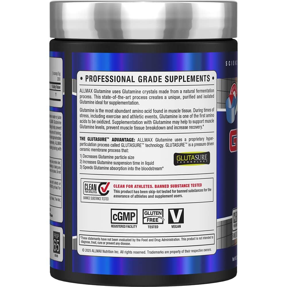 ALLMAX Nutrition L-Glutamine Powder – Muscle Recovery Formula | Gluten Free, Vegan | 1000 Grams
