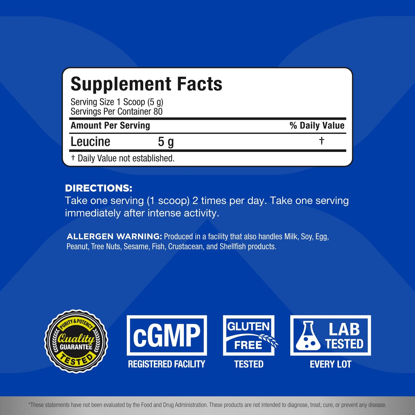 ALLMAX Leucine 400 g | Stimulates Protein Synthesis & Lean Muscle Recovery | 80 Servings