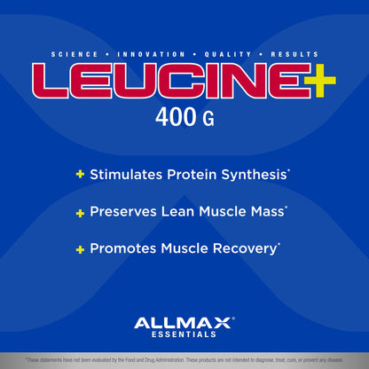 ALLMAX Leucine 400 g | Stimulates Protein Synthesis & Lean Muscle Recovery | 80 Servings