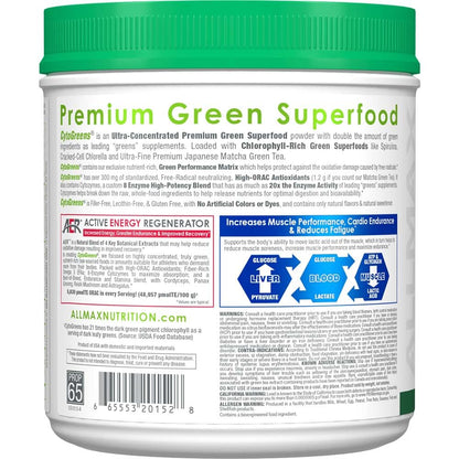 AllMax Naturals CYTO-Greens Premium Green Superfood – Acai Berry Green Tea, 60 Servings
