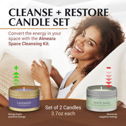 Almeara Sage & Lavender Candle Set – 2x3.7oz 100% Soy Wax