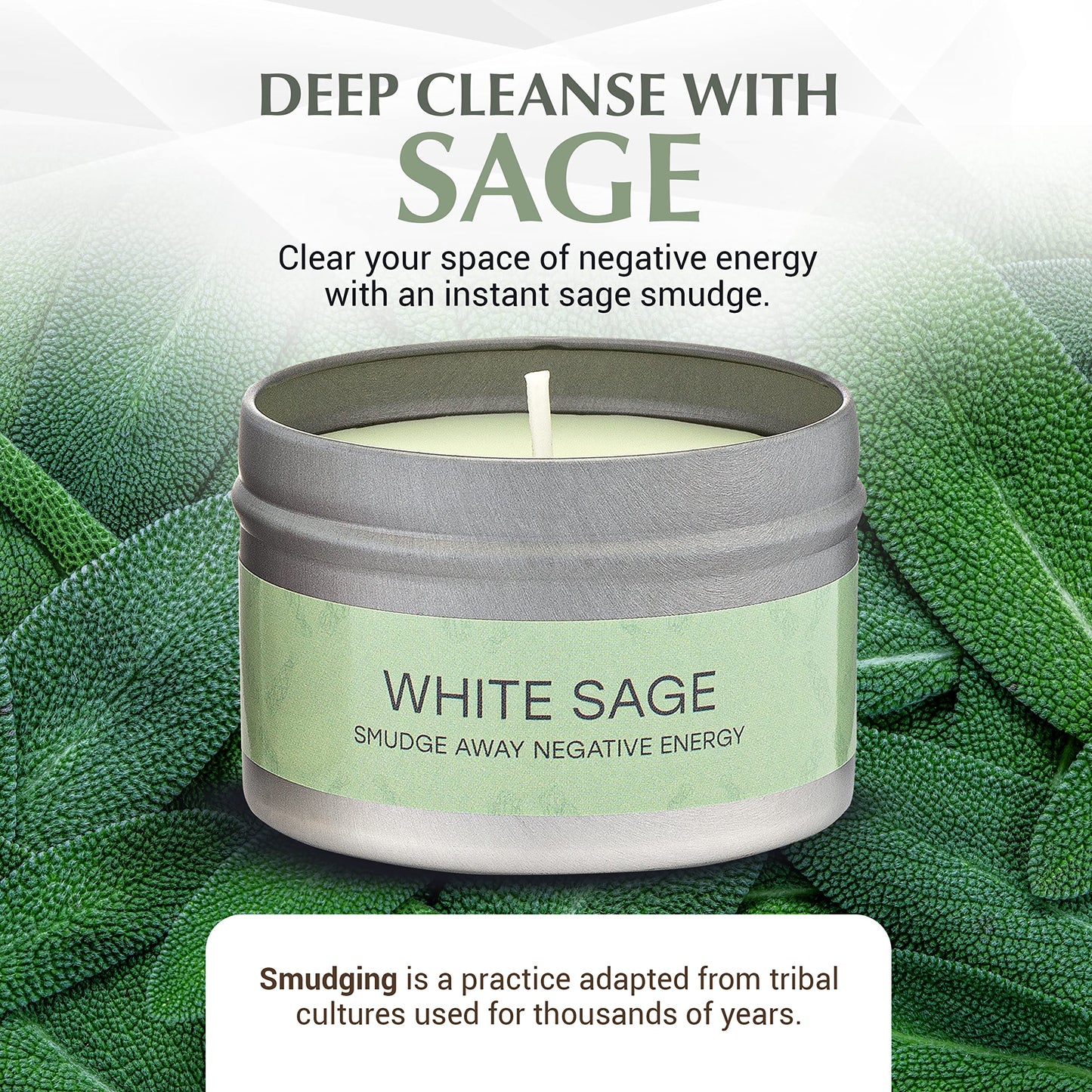 Almeara 2-in-1 Sage & Rose Candle Set – 40h Soy Wax, Paraffin-Free