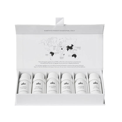 ALO Essential Oil Collection | 6 Essential Oils for Energy, Balance & Relaxation | Boxed Gift Set