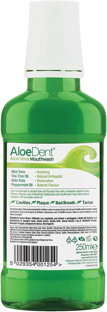 (2 Pack) Aloe Dent Aloe Vera Mouthwash 250ml Bundle - Alcohol-Free