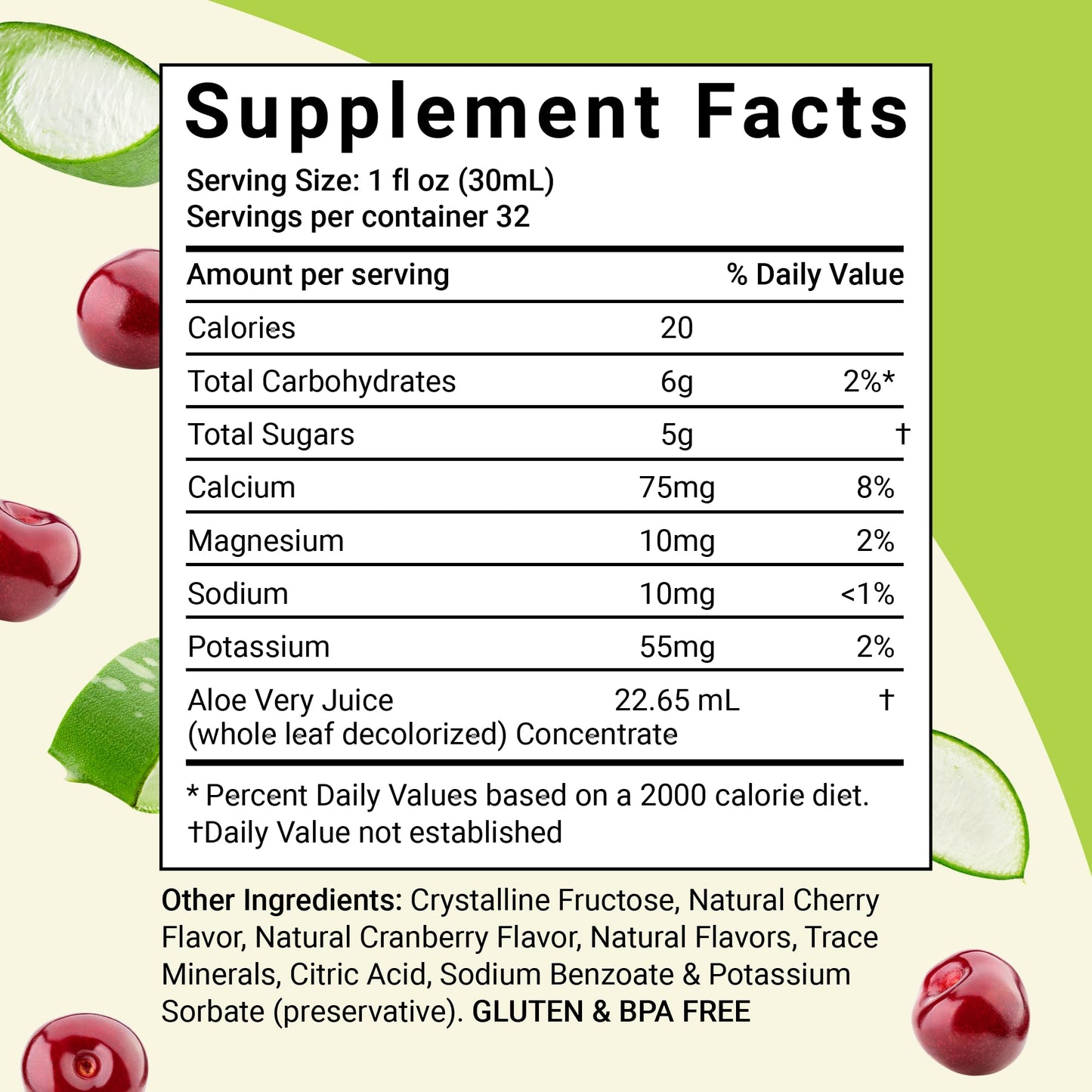 Aloe Life Whole Leaf Aloe Vera Juice – Certified Organic, Gluten-Free (Cherry Berry, 32 oz)