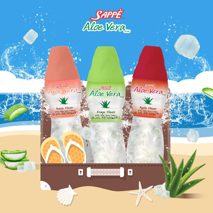 Aloe Vera Juice (Peach) with Chunky Pulp – 6 Packs | Plant-Based Hydration