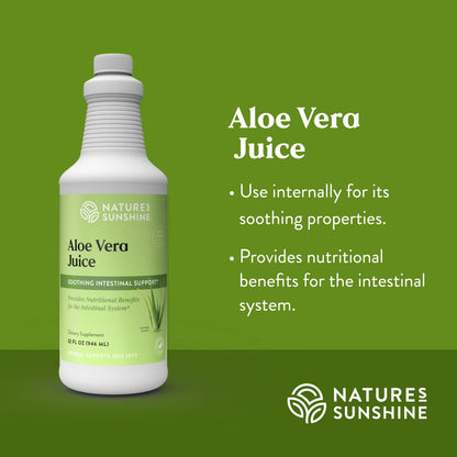 Nature's Sunshine Aloe Vera Juice 32 Fl Oz – Organic Aloe Vera
