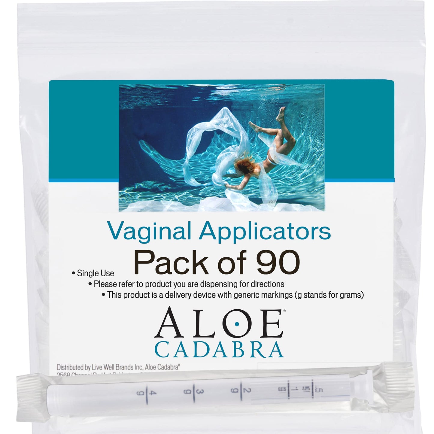 Aloe Cadabra Disposable Vaginal Applicators – 90 Pack, Hygienic, Drug-Free & Hormone-Free with Pre-Measured Dosing