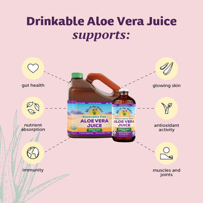 Lily of the Desert Vera Juice - Whole Leaf Aloe Vera Drink (128 Fl Oz) | Non-GMO, Aloesorb