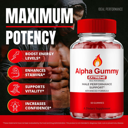 Alpha Gummies for Men | Alpha Gummy Extreme for Men – Maximum Strength & All-Natural Health (3 Pack)