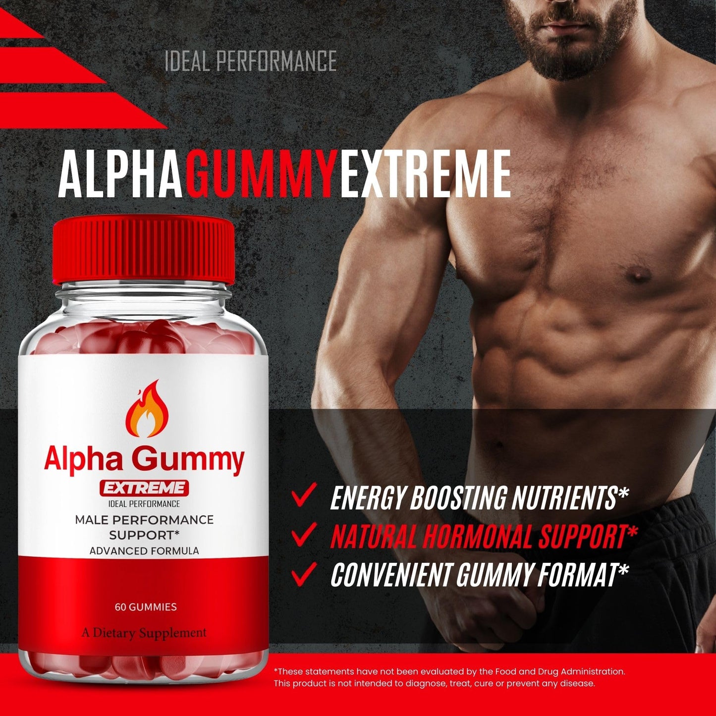 Alpha Gummies for Men | Alpha Gummy Extreme for Men – Maximum Strength & All-Natural Health (3 Pack)