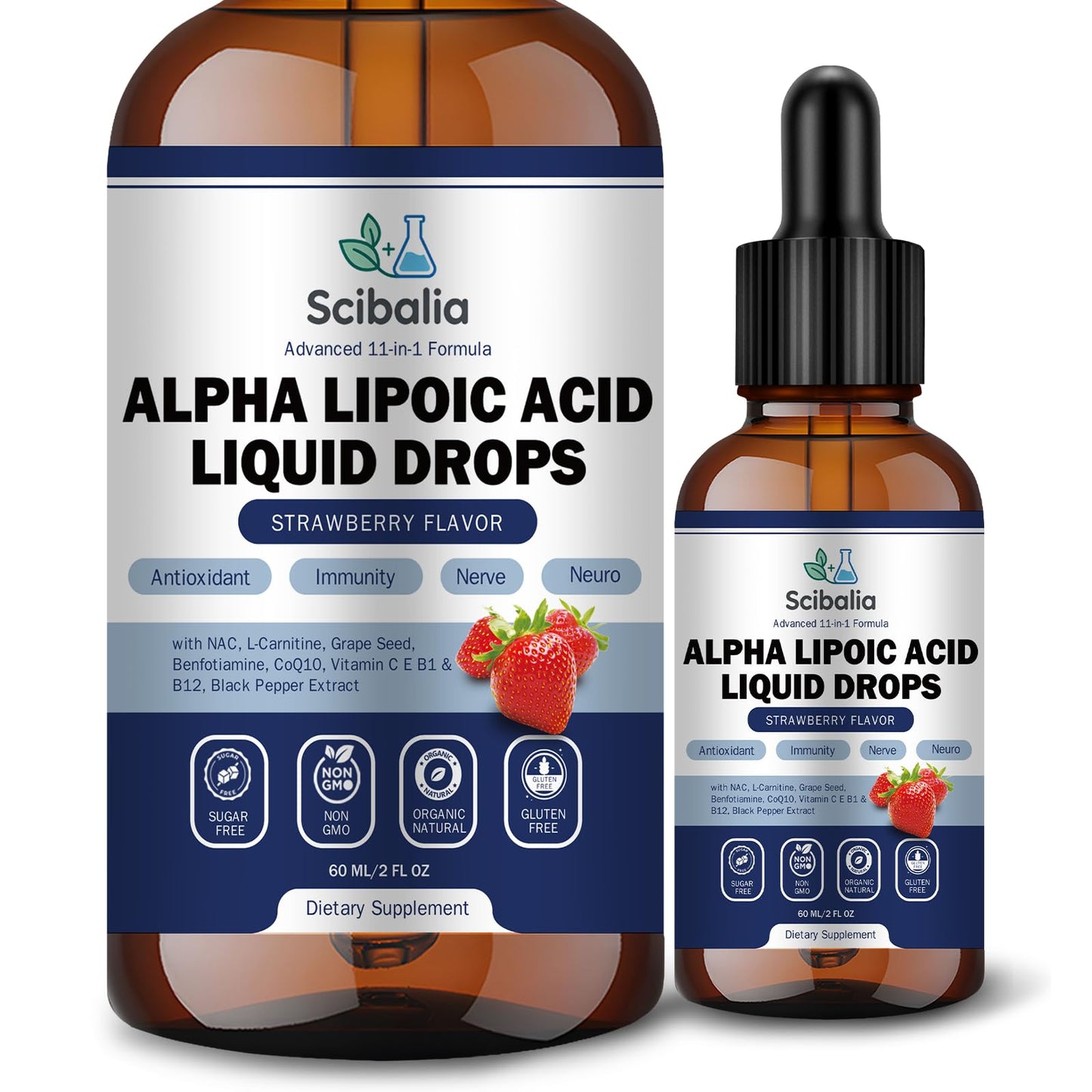 Alpha Lipoic Acid 1000mg Liquid Drops – 11-in-1 ALA with Acetyl-L-Carnitine & Benfotiamine