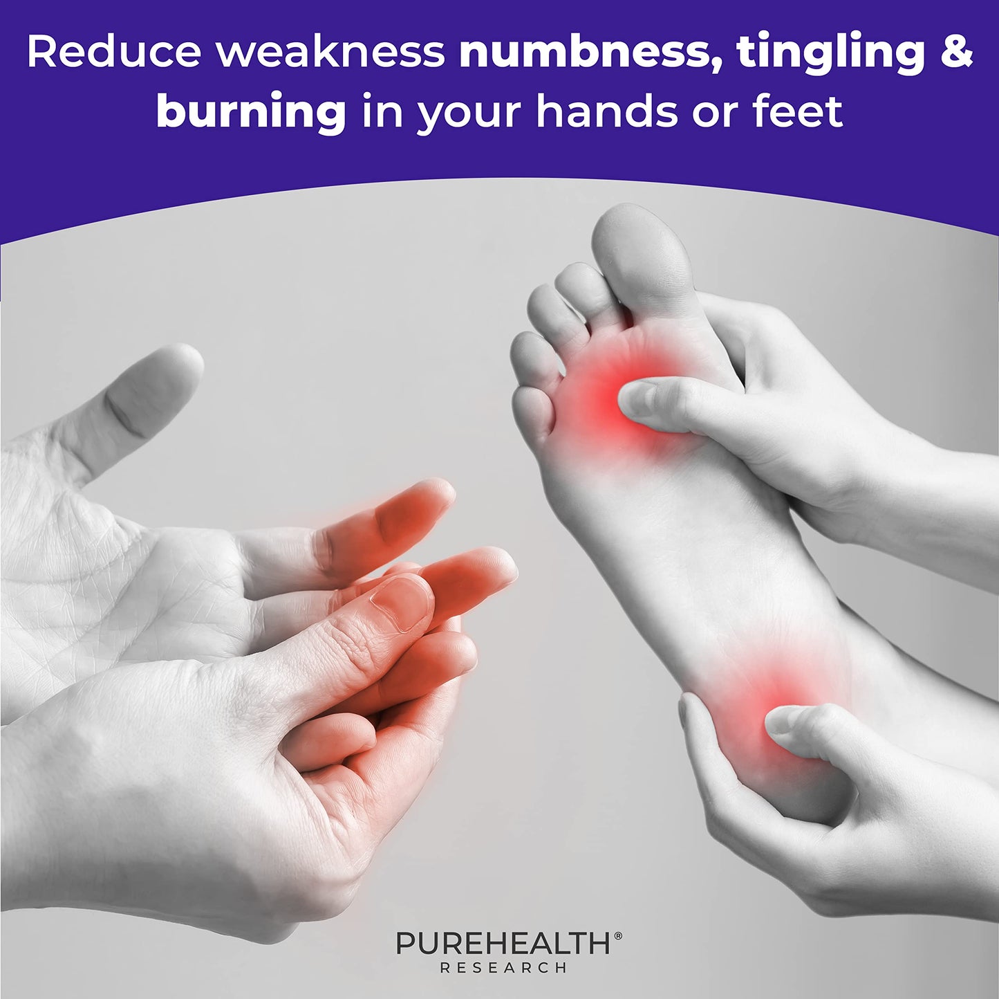 PUREHEALTH RESEARCH Nerve Regen Formula – Nerve Support Supplement for Hands & Feet | 60 Capsules