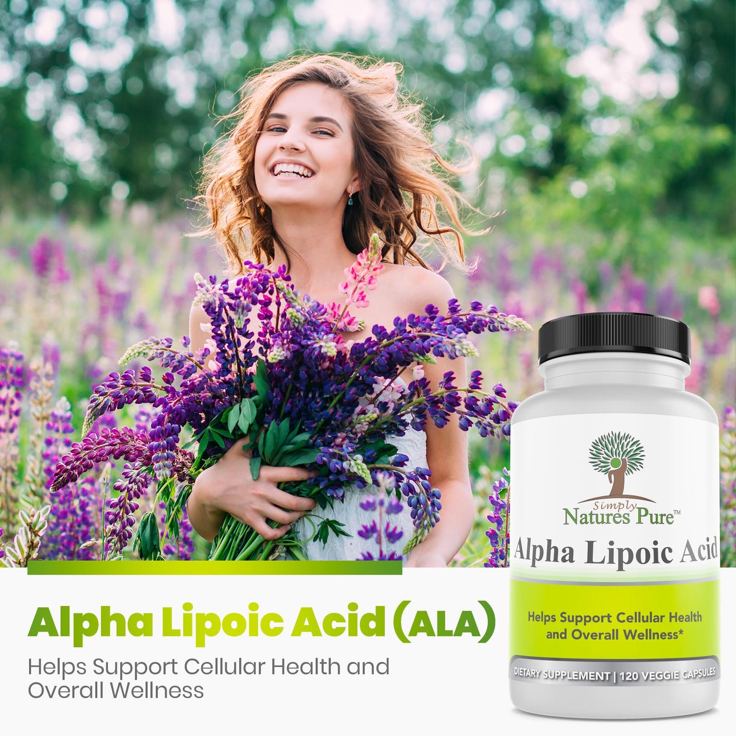 Simply Nature's Pure Alpha Lipoic Acid 600mg – 120 Veggie Capsules | Non-GMO Thioctic Acid