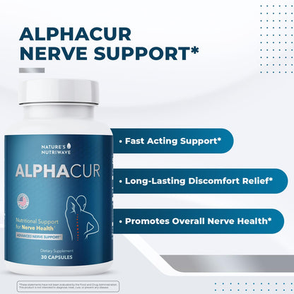 Nature's NutriWave Alphacur - Natural Supplement with Magnesium, Alpha Lipoic Acid, Turmeric & CoQ10 - Non-GMO, 100% Natural, Made in The USA, GMP-Certified - 30 Capsules, 2 Month Supply