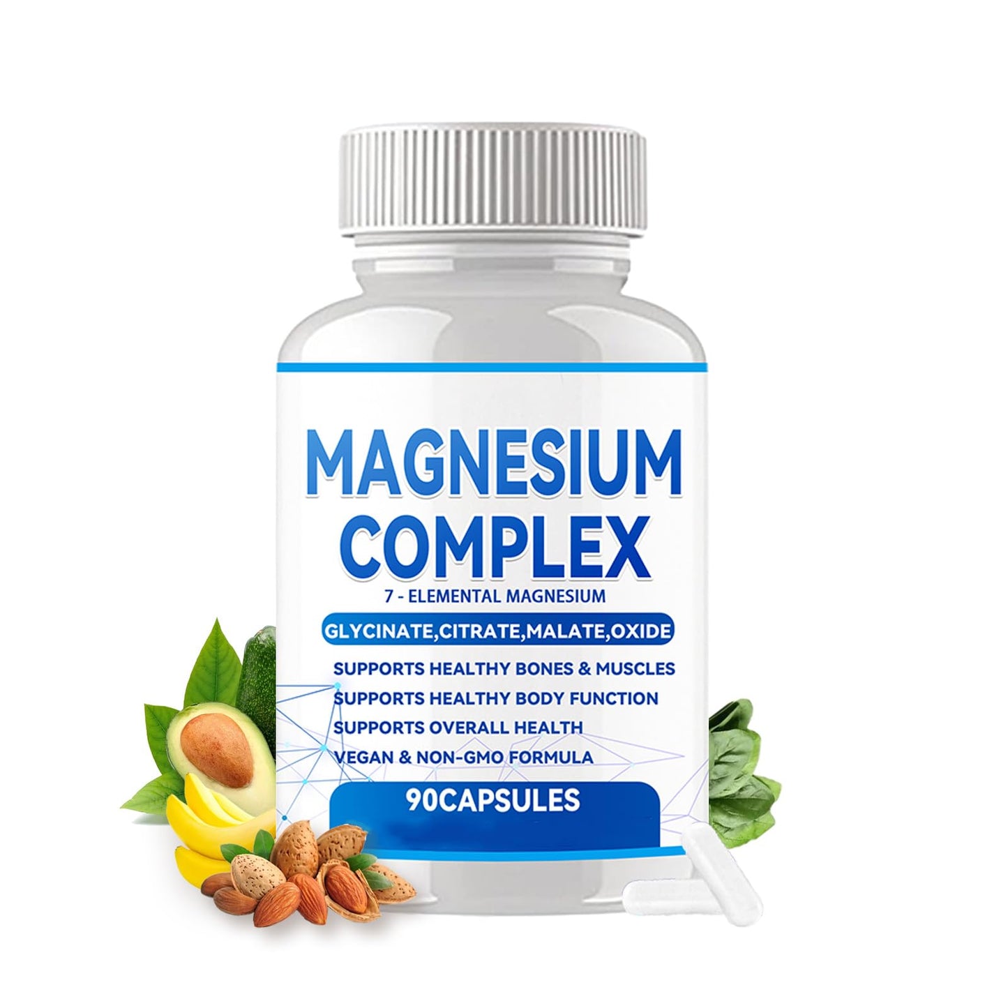 Alveta Magnesium Complex – 7-Form 1000mg Magnesium (Non-GMO, 90 Capsules)