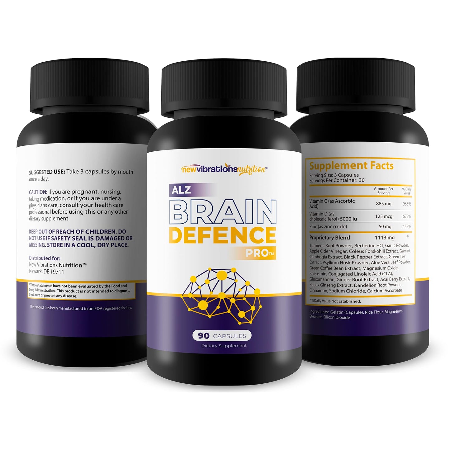 ALZ Brain Defence Pro – Advanced Memory Formula, Turmeric Memory Support